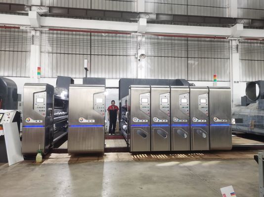 Corrugated Carton Making Machine Lead Edge Feeder Four Color Flexographic Printing Machine
