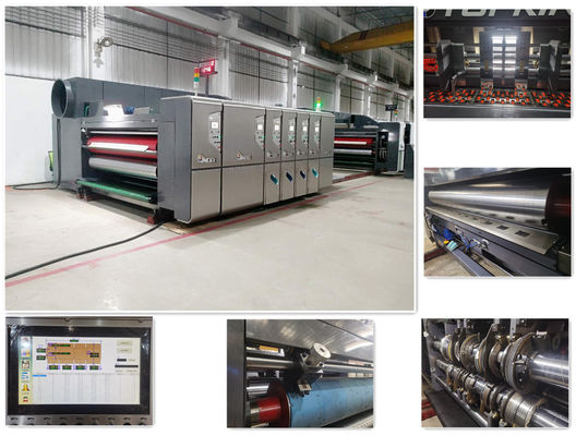 Full Computerized Flexo Printing Slotting Machine High Speed Vacuum Transfer Top